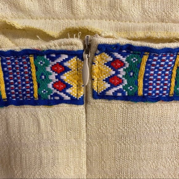 Boho Pale Yellow Sun Dress with Embroidery - Picture 8 of 9